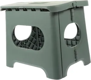 POPETPOP Plastic Folding Stool with Handle Heavy Duty Compact Fishing Stool for Adults Portable Lightweight Design for Use for Camping Hiking and Home