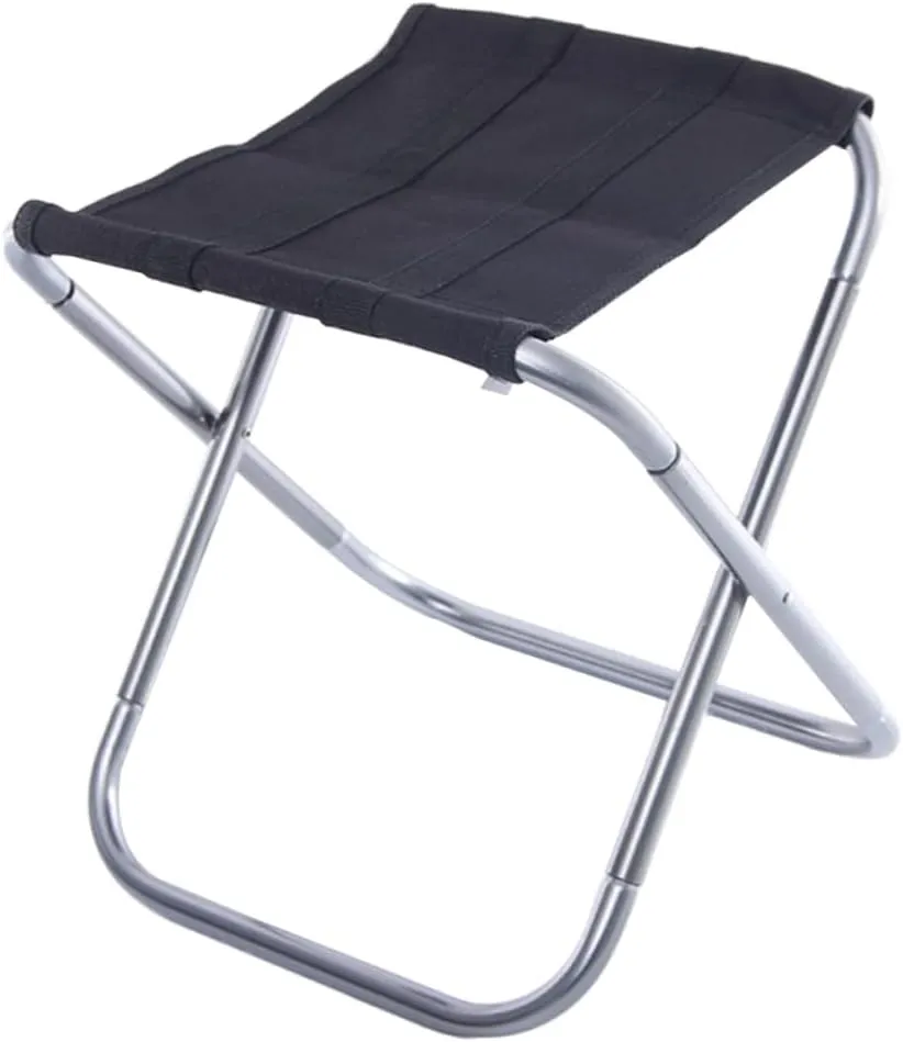 POPETPOP Portable Folding Stool Aluminum Alloy Camping Chair for Fishing BBQ and Outdoor Activities Compact with Canvas Surface