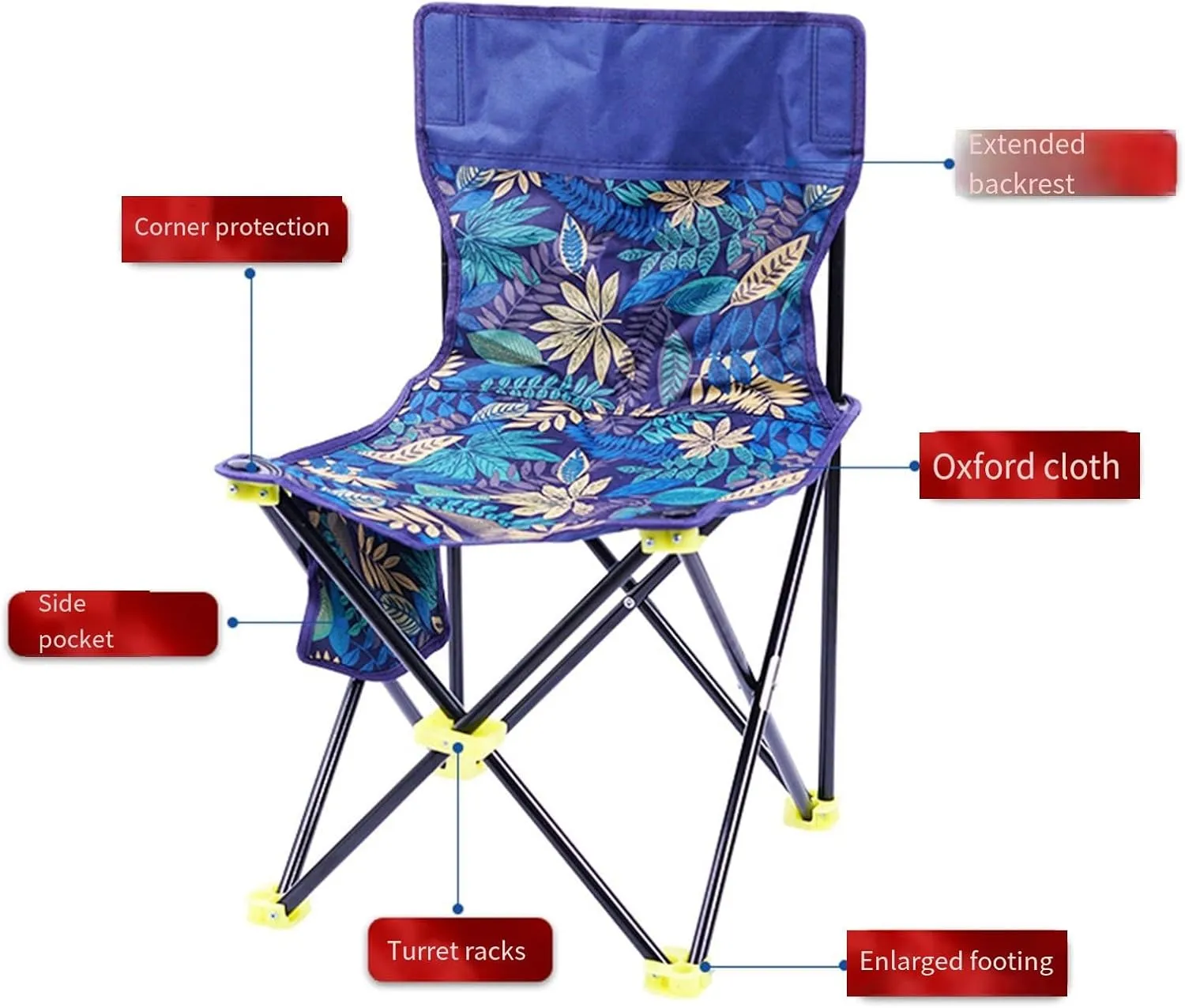 Portable Beach Chair Folding Camping Stool Portable Seats Fishing Chair for Camping Fishing Hikings Gardening Enduring Folding Base