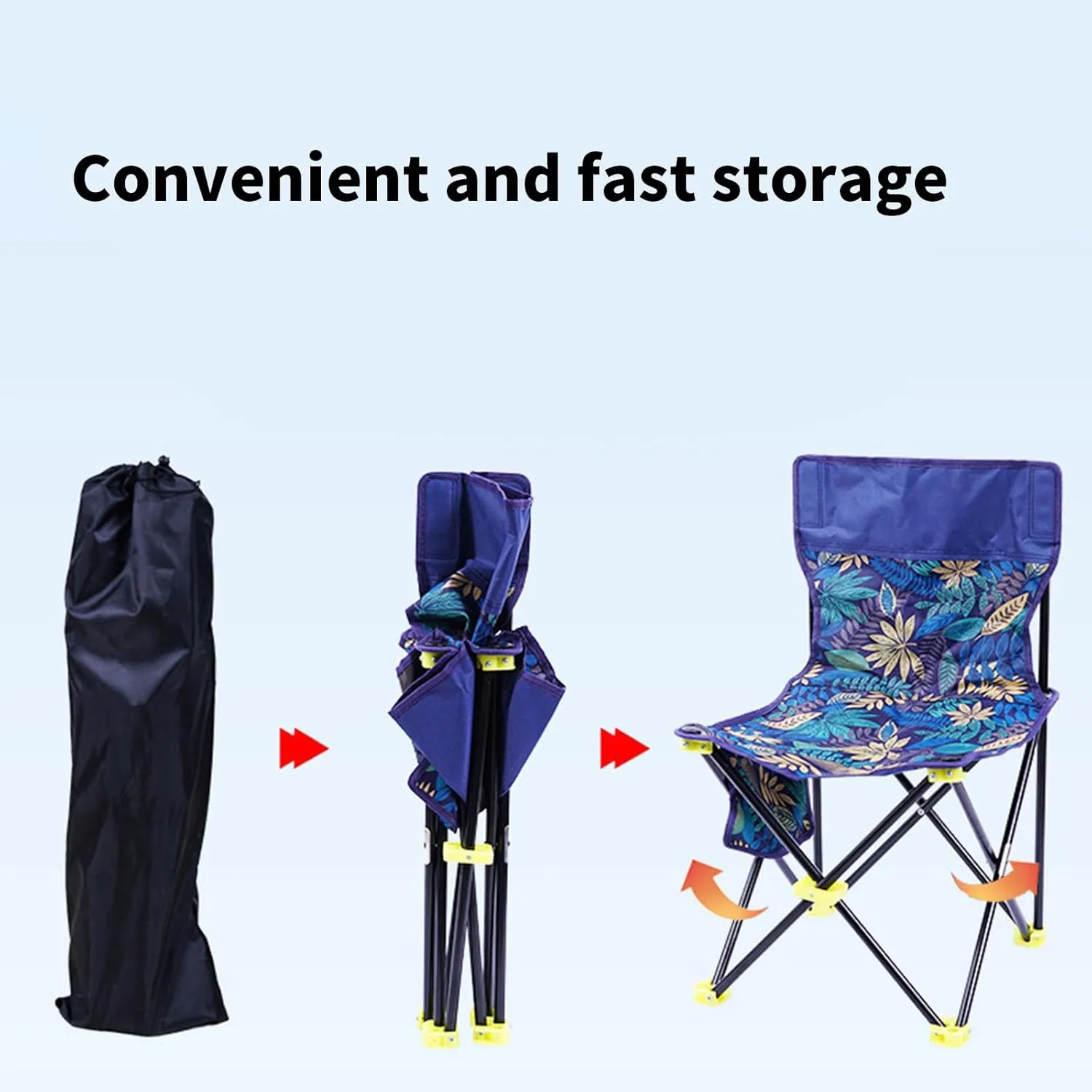 Portable Beach Chair Folding Camping Stool Portable Seats Fishing Chair for Camping Fishing Hikings Gardening Enduring Folding Base
