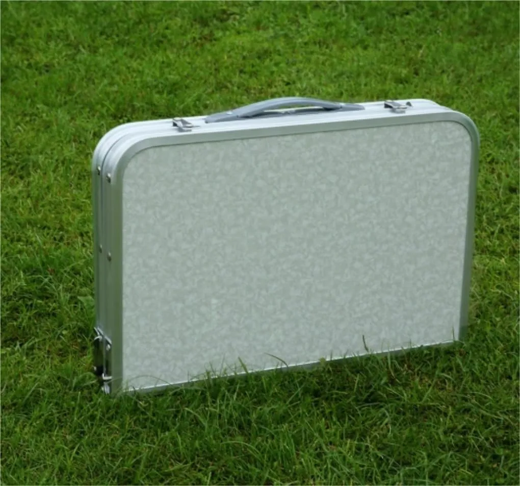 Portable Beach Table Folding Camping Table Small Adjustable Height Portable Lightweight Table Aluminum Fold Up Folding Camping Table, 60*45cm, White