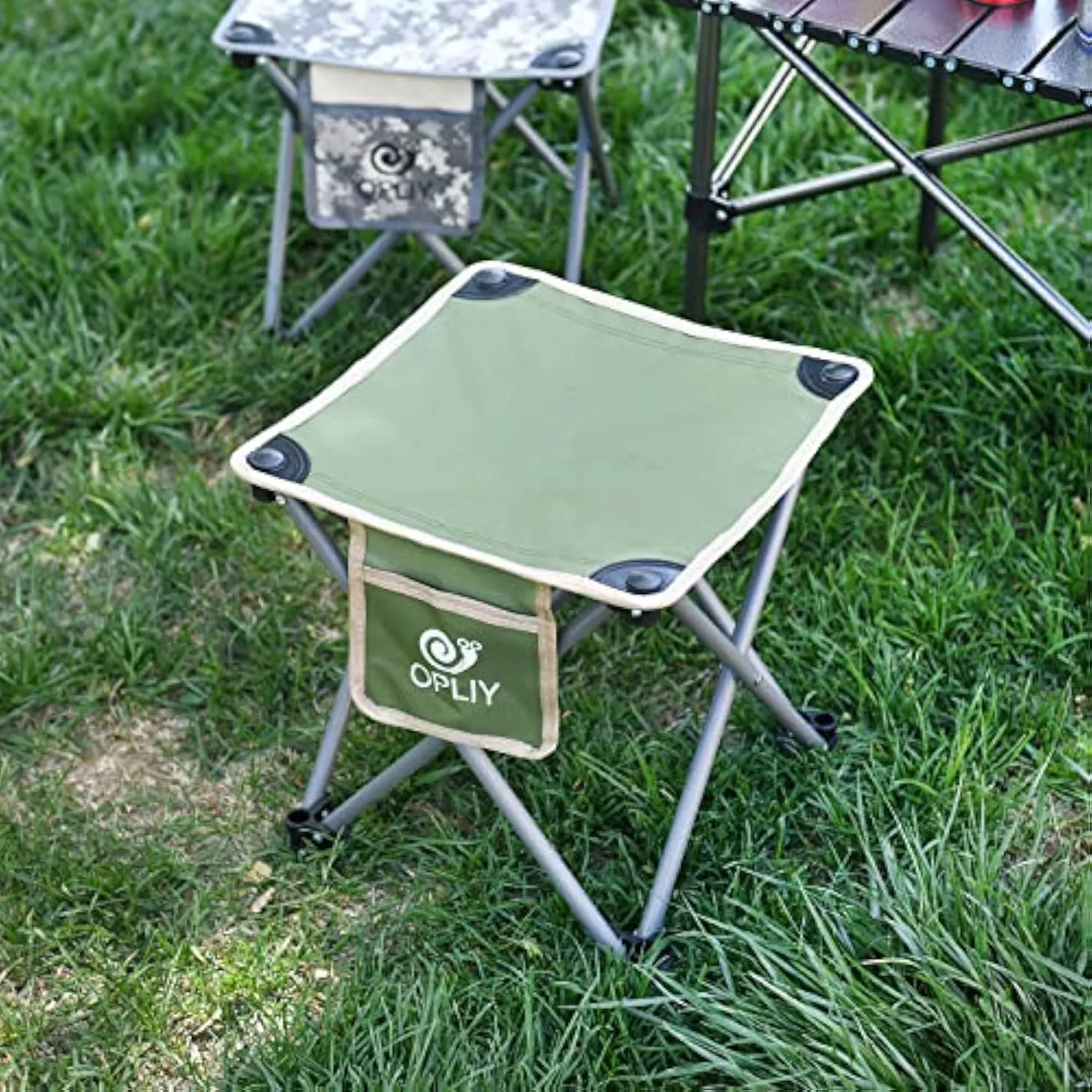 Portable Camp Seat Stool Camping Samll Camping (Green, Gardening Invitation-only sale Bag for Trustworthy service 13.5") Fishing Chair L with Stool, Folding Opliy and Hiking Beach, Carry Camping
