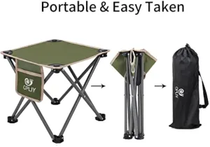 Portable Camp Seat Stool Camping Samll Camping (Green, Gardening Invitation-only sale Bag for Trustworthy service 13.5") Fishing Chair L with Stool, Folding Opliy and Hiking Beach, Carry Camping