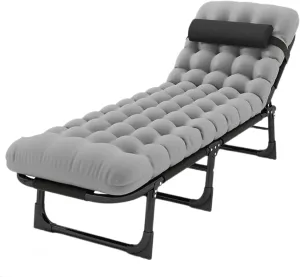 Portable Camping Bed Adjustable Backrest Camping Cots for Adults W/Mattress Positions Cots Leisure Folding Bed 170 * 28 * 56cm