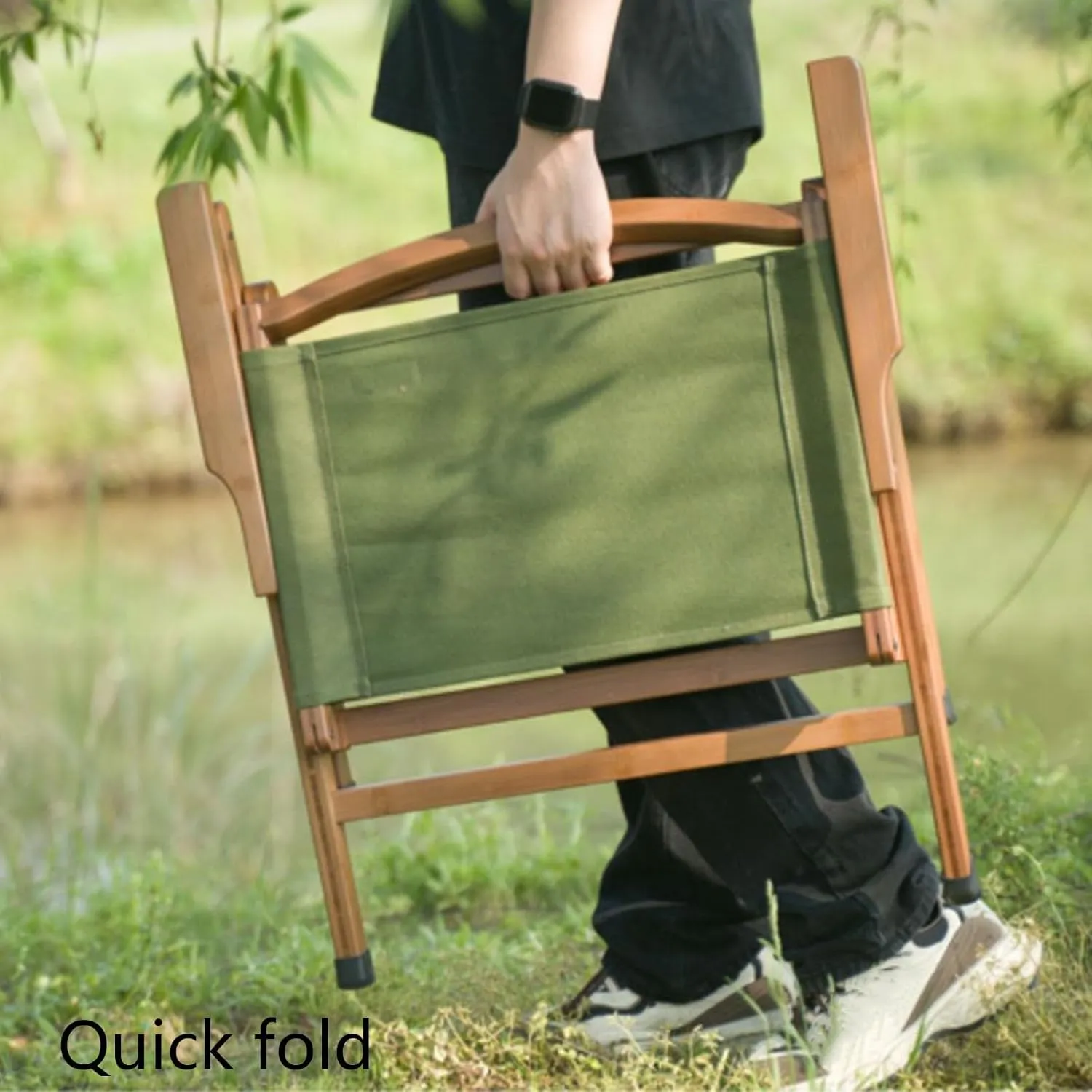 Portable Camping Chair Lightweight Folding Fishing Stool for Outdoor Leisure Activities 55 * 56.1 * 66.5cm