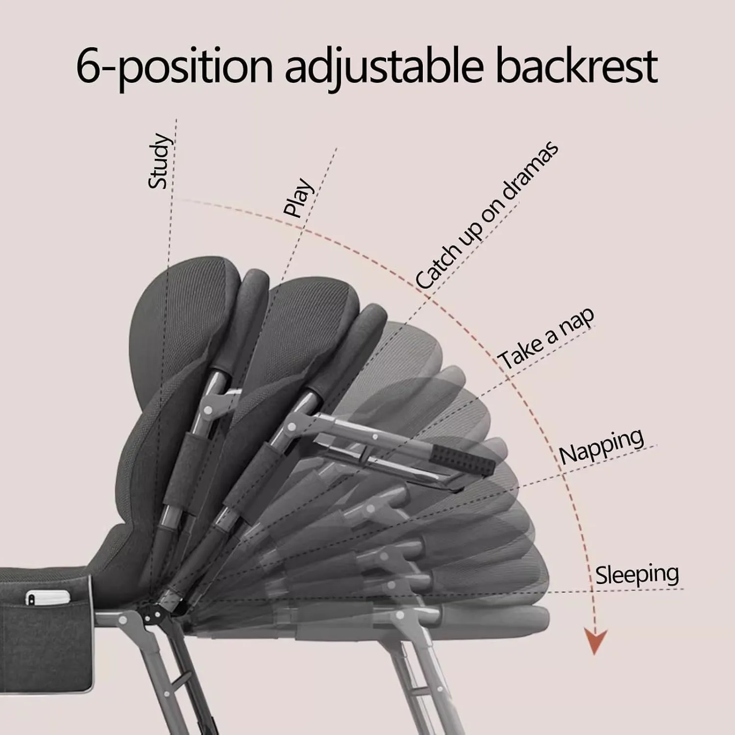 Portable Camping Cot 6 Speed Adjustable Backrest Folding Camping Cot with Mattress Cots for Camping Load 150kg Folding Cot