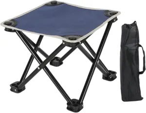 Portable Camping Stool Foldable Footstool Outdoor Folding Chair Multifunction Foot Rest Stool for Travel Park Garden Beach, Blue