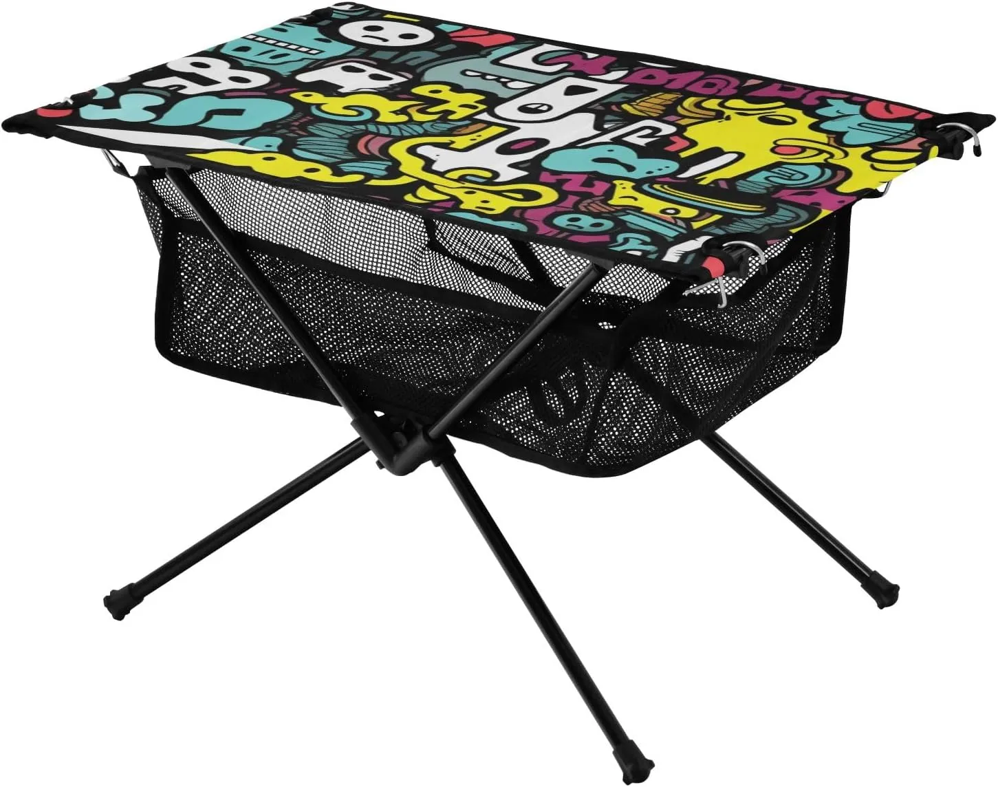 Portable Camping Table Abstract Cartoon Characters Outdoor Foldable Camp Tables for Outside, Camping, Hiking, Tailgating