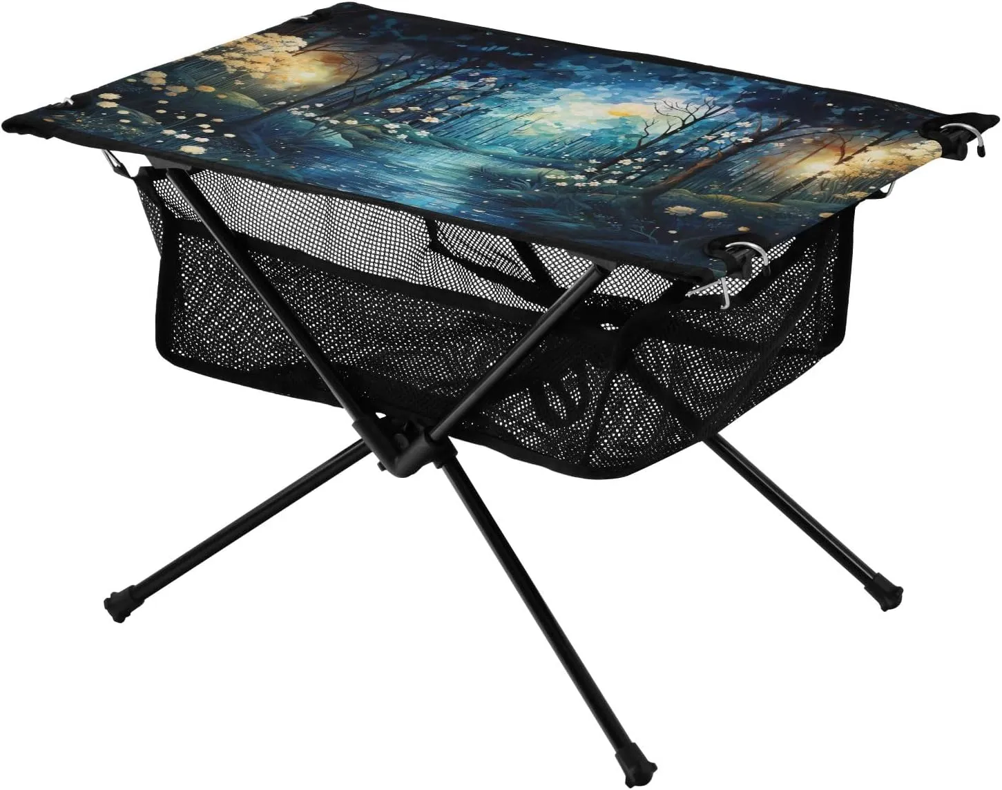 Portable Camping Table Bright Flowers in The Forest Outdoor Foldable Camp Tables for Outside, Camping, Hiking, Tailgating