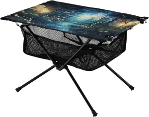 Portable Camping Table Bright Flowers in The Forest Outdoor Foldable Camp Tables for Outside, Camping, Hiking, Tailgating