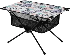 Portable Camping Table Butterflies Colorful Splash Dot Outdoor Foldable Camp Tables for Outside, Camping, Hiking, Tailgating