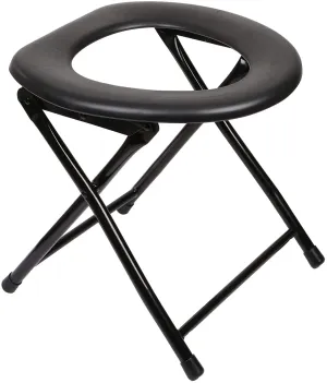 Portable Camping Toilet Chair - Folding Bedside Commode - Lightweight Foldable Outdoor Porta Potty for Adults