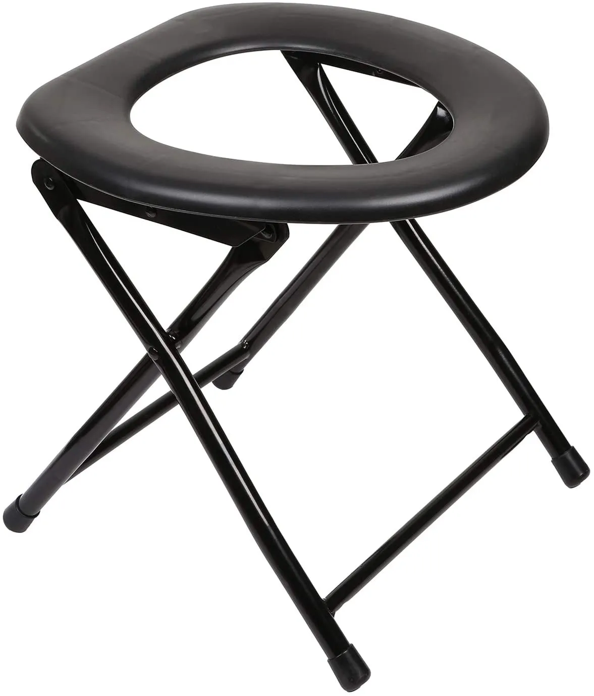 Portable Camping Toilet Chair - Folding Bedside Commode - Lightweight Foldable Outdoor Porta Potty for Adults