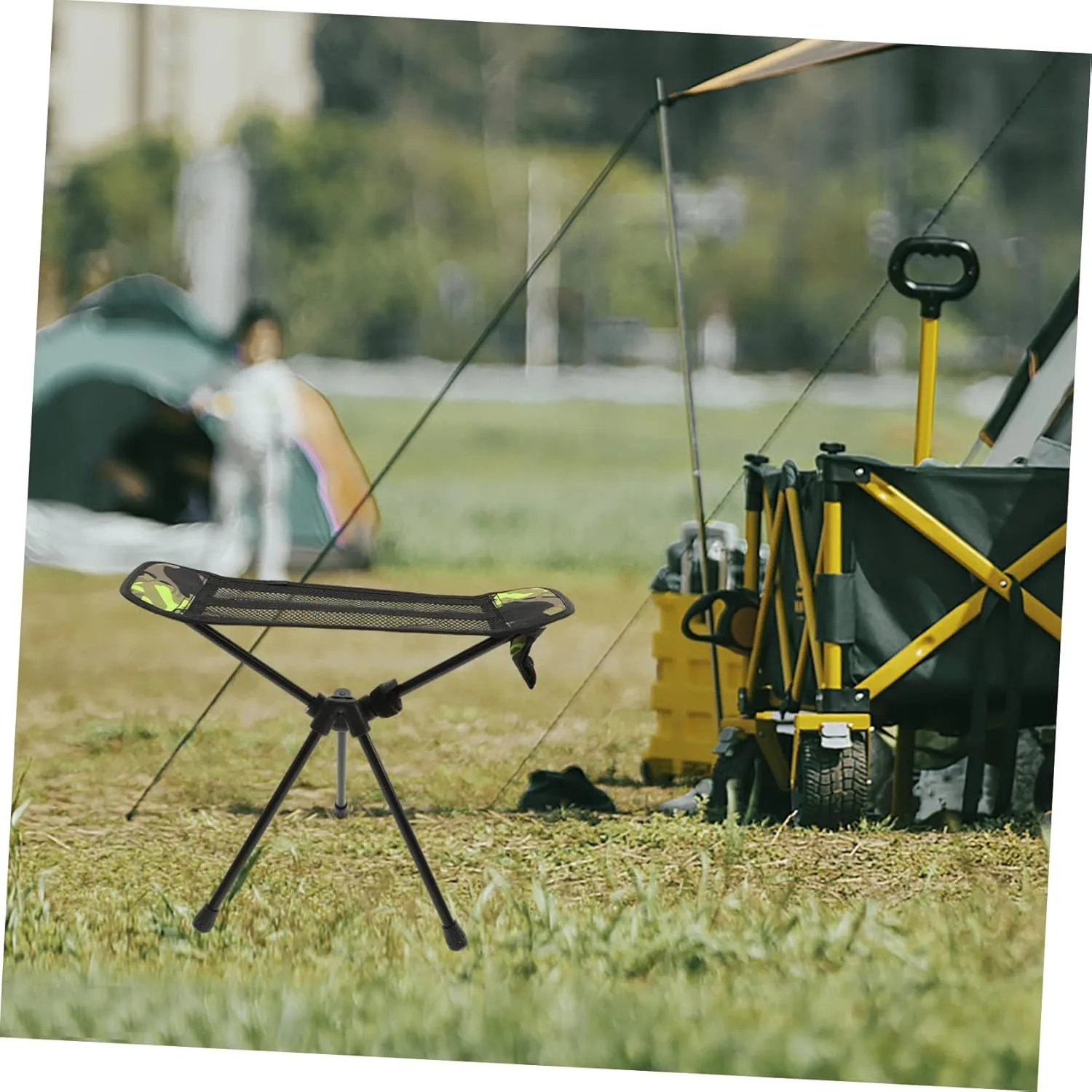 Portable Collapsible Fishing Chair Lightweight Outdoor Camping Stool for Easy Transport for Fishing Hiking BBQ and Beach Trips Compact and Space Saving Design Camouflage