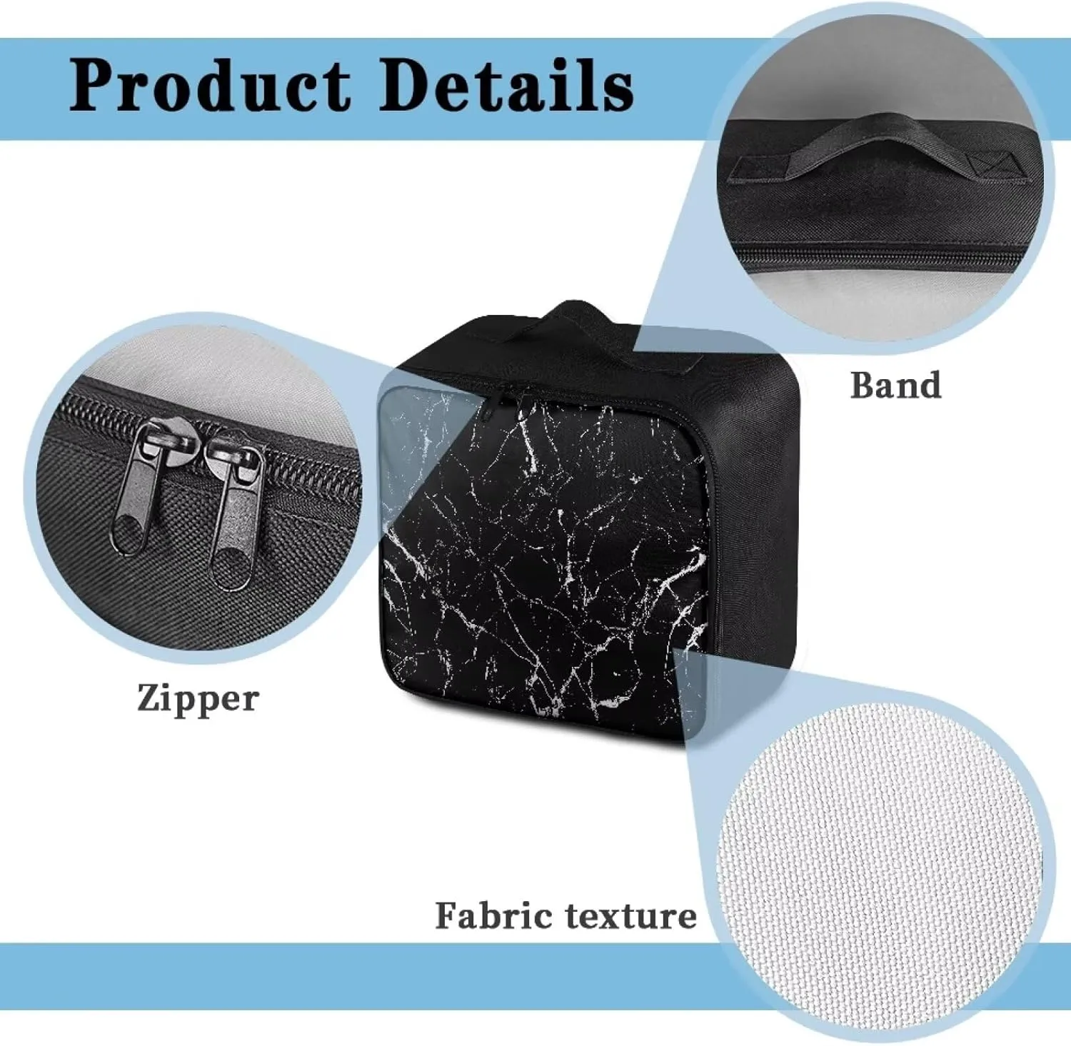 Portable Empty First Aid Kit Bag Large Black Marble Emergency Medical Bag Travel Size First Aid Pouch Storage Medical Supplies Organizer Bag for Car Home Office Kitchen Sport Outdoor