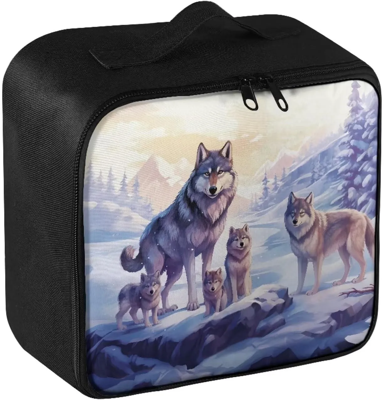 Portable Empty First Aid Kit Bag Large White Wolf Emergency Medical Bag Travel Size First Aid Pouch Storage Medical Supplies Organizer Bag for Car Home Office Kitchen Sport Outdoor
