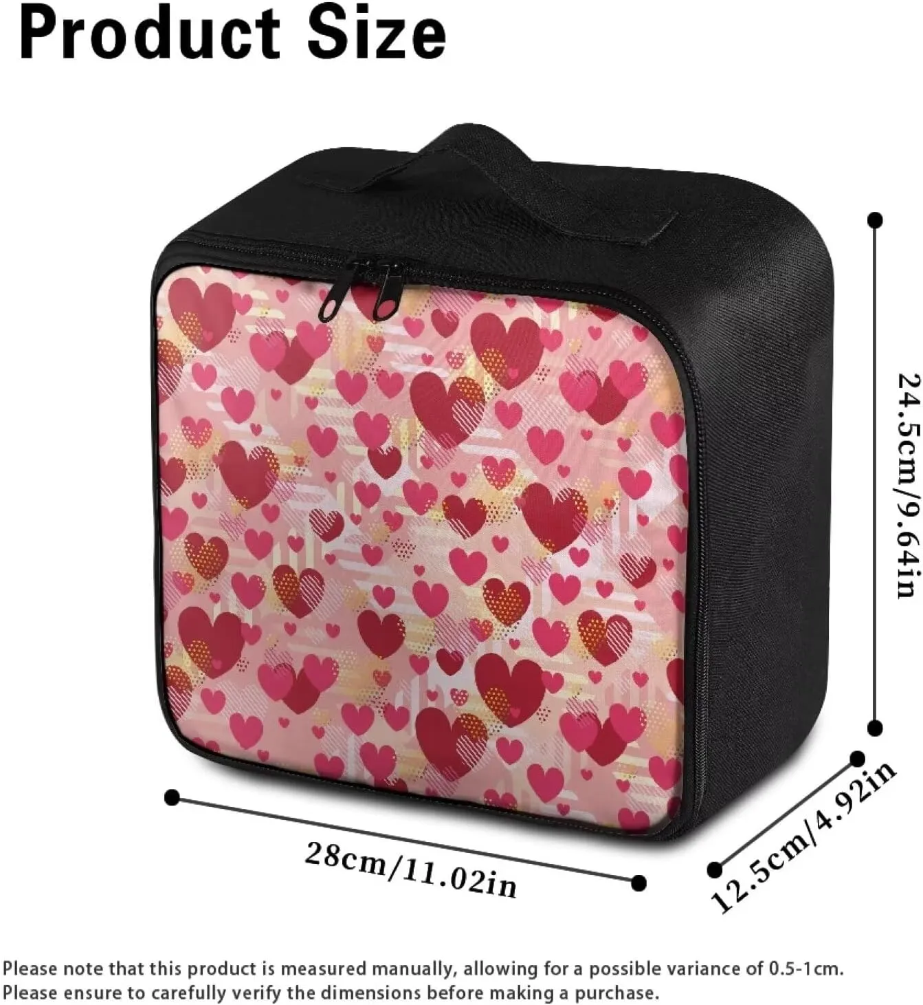 Portable Empty First Aid Kit Bag Red Heart Travel Medicine Pouch Double Zippers Storage Medicine Emergency Bag for Car Home Office Kitchen Sport Outdoor Medical Kit