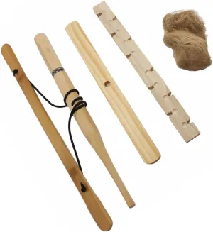 Portable Fire Drill Kit Double Drill Fire Starter for Campfires Natural Wooden Friction Set Easy to Use