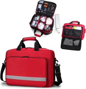 Portable First Aid Bag, Nurse Tote Bag, Outdoor Medical Kit with Shoulder Strap, Waterproof Oxford Cloth for Camping & Travel