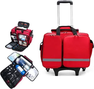 Portable First Aid Kit Bag, Professional First Aid Kits Storage Medical Bag with Inner Dividers, Large Capacity Outdoor Waterproof Emergency Rescue Kit, Ideal for EMT, EMS, Paramedics(A)