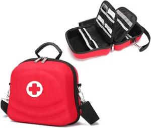 Portable First Aid Kit Empty Emergency Rescue Bag for Car Camping Sport Travel Hiking Home First Aid Essential Box Waterproof(Red)