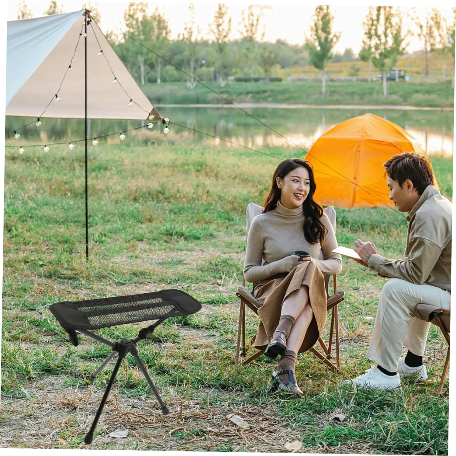 Portable Fishing Chair Lightweight Foldable Camping Stool for Outdoor Activities Multipurpose Stool for Travel Fishing Sports Events and Gardens