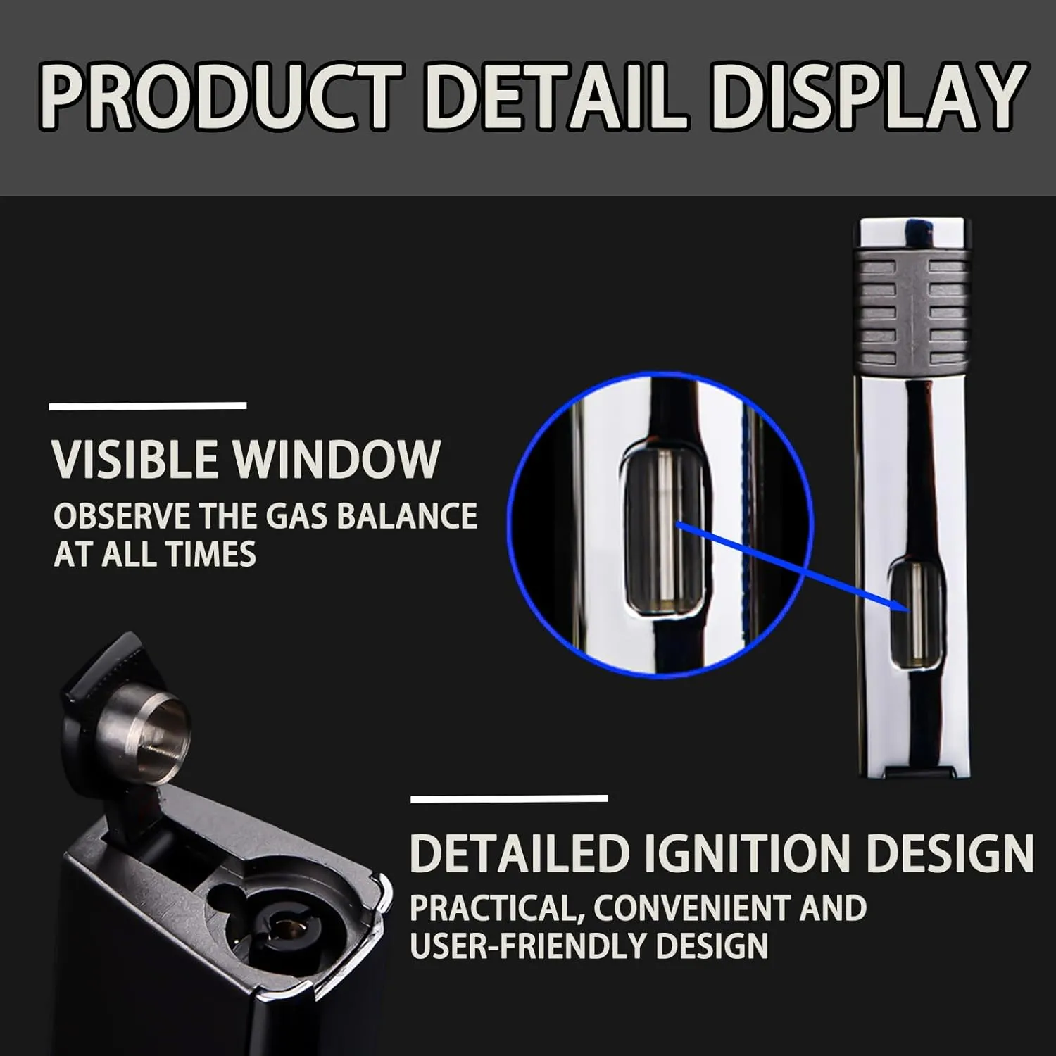 Portable Flint Lighter, Metal Triple Jet Torch Lighter, Refillable Jet Lighters, Unique Gifts for Men Lighters for Candle Hiking Gear(No Butane Fuel) (#3)