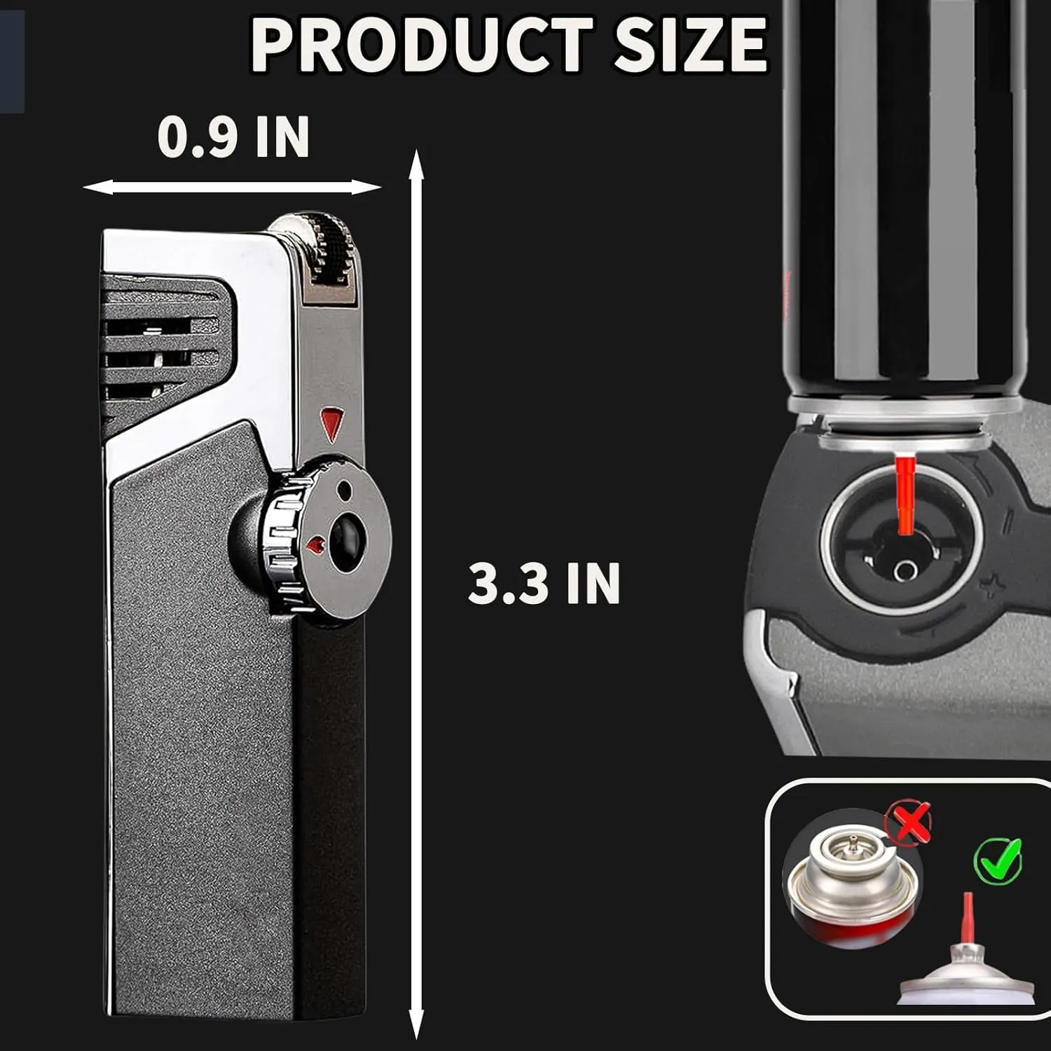 Portable Flint Lighter, Metal Triple Jet Torch Lighter, Refillable Jet Lighters, Unique Gifts for Men Lighters for Candle Hiking Gear(No Butane Fuel) (#3)