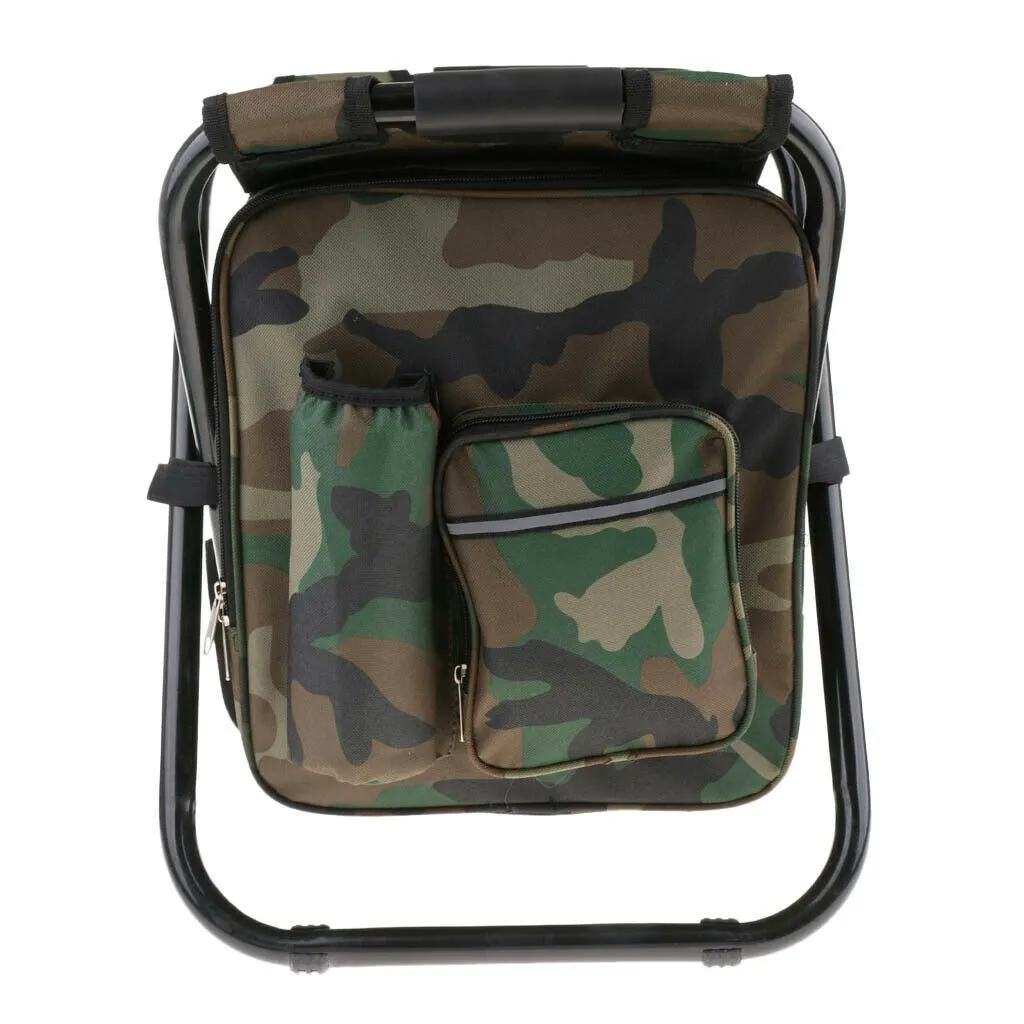 Portable Folding Backpack Chair Camping Stool Cooler Bag Rucksack Beach Fishing 150kg load Green-NT_Rural