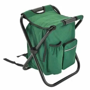 Portable Folding Backpack Chair Camping Stool Cooler Bag Rucksack Beach Fishing 150kg load Green-QLD_Metro