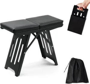 Portable Folding Camping Stools with Soft Seat,Folding Camping Stool, Indoor/Outdoor Foldable Stool with Non-Slip Feet & Carry Bag,Lightweight for BBQ Travel Fishing (Black,13.8"x6.1"x11.4",1 pcs)