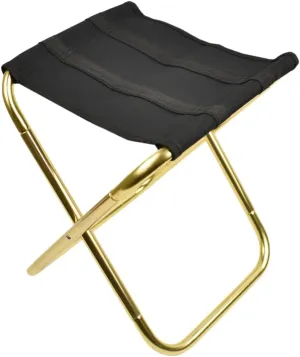 Portable Folding Stool for Camping Lightweight Chair for Boys and Girls Adults Iron Oxford Cloth for Fishing Hiking BBQ Beach Black Golden Color