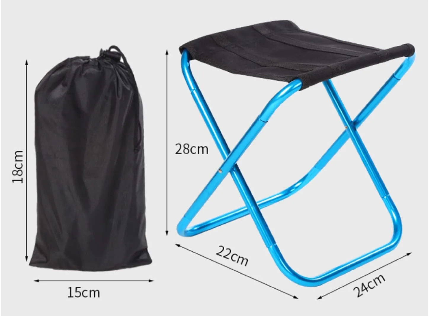 Portable Folding Stool Outdoor Foldable Lightweight Aluminum Stools with Storage Bag for Fishing Picnic Camping BBQ /2560