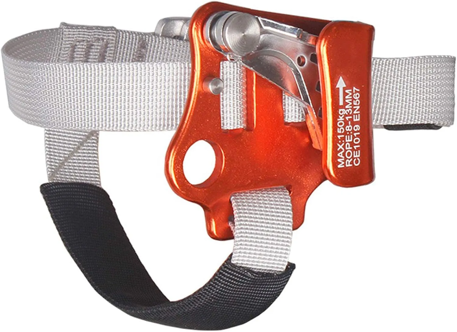 Portable Foot Ascender, Adjustable Outdoor Climbing Equipment for Left Foot or Right Foot Aluminum Magnesium Alloy for 8-13mm Rope, CE CertificationRight Foot