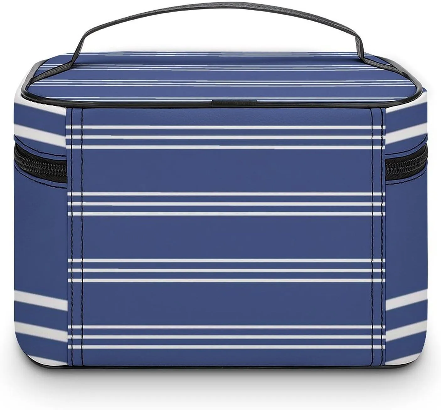 Portable Make Bag, Marine Blue Stripes Cosmetic Case Portable Cosmetic Portable Organizer for Men & Women