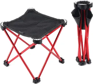 Portable Mini Camping Stool Folding Chair, Lightweight Mountaineering Camping Stool with Carrying Bag for Fishing, Hiking, BBQ, Beach