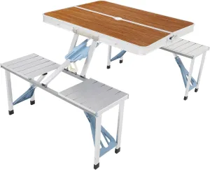 Portable Outdoor Camping Folding Table,Aluminum Alloy One Piece Folding Table and Chair for Camping,Picnics and Other Outdoor Activities