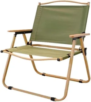 Portable Outdoor Folding Chair, Iron Frame, Compact Camping Stool for Fishing, Beach, Hiking, 53×53×79cm
