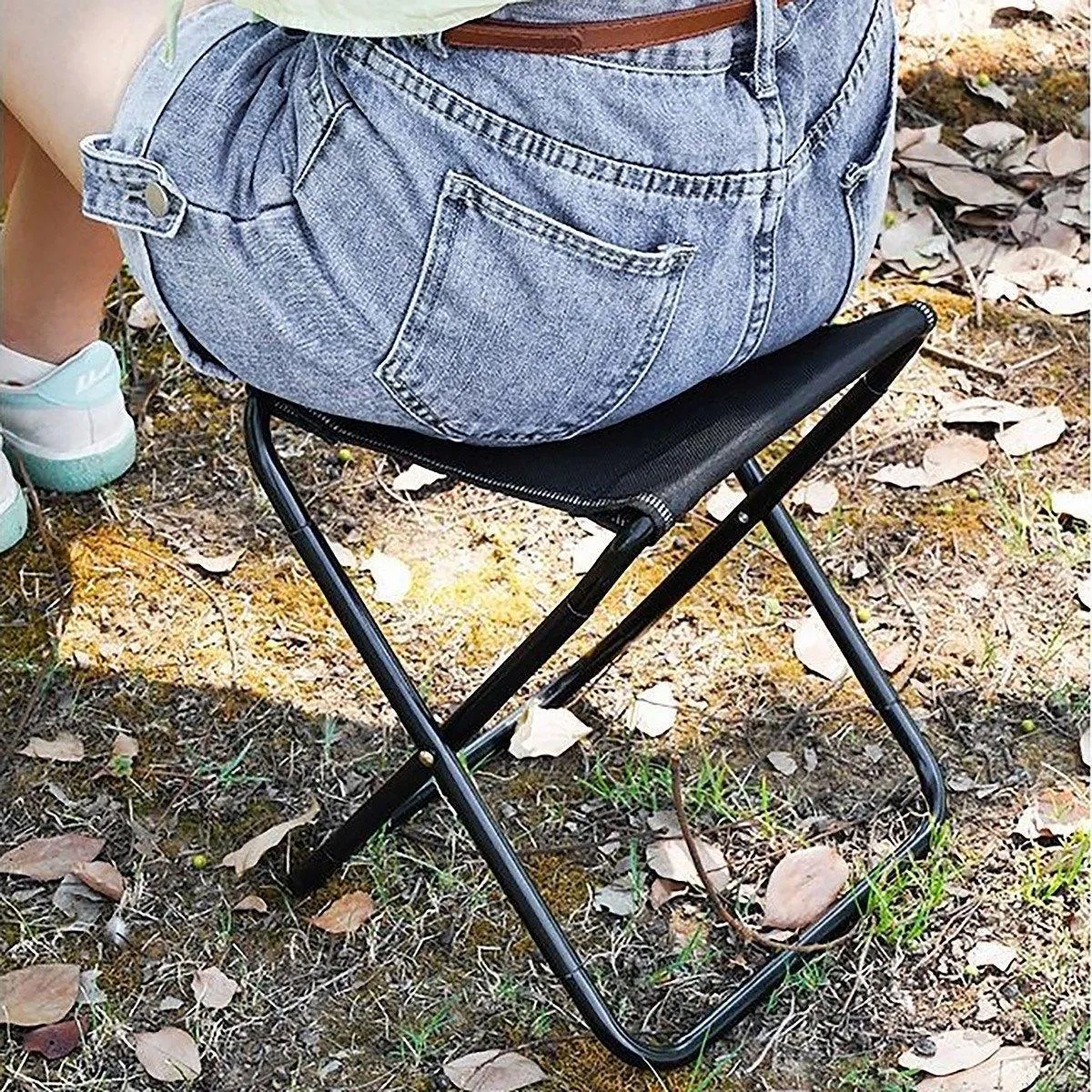 Portable Outdoor Folding Stool Travel Camping Fishing Small Foldable Chair Mat