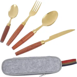 Portable Outdoor Picnic Knife Fork Spoon Set Stainless Steel Cutlery for Camping Reusable Dinnerware Kit for Travel