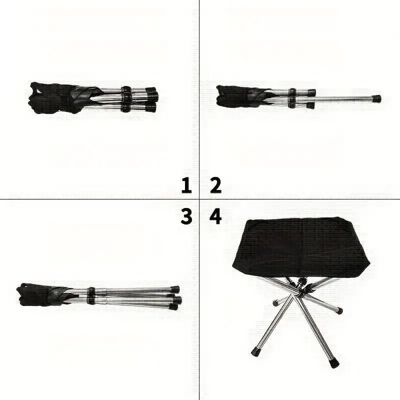 Portable Outdoor Telescopic Folding Stool Camping Chair Fishing Seat Lightweight