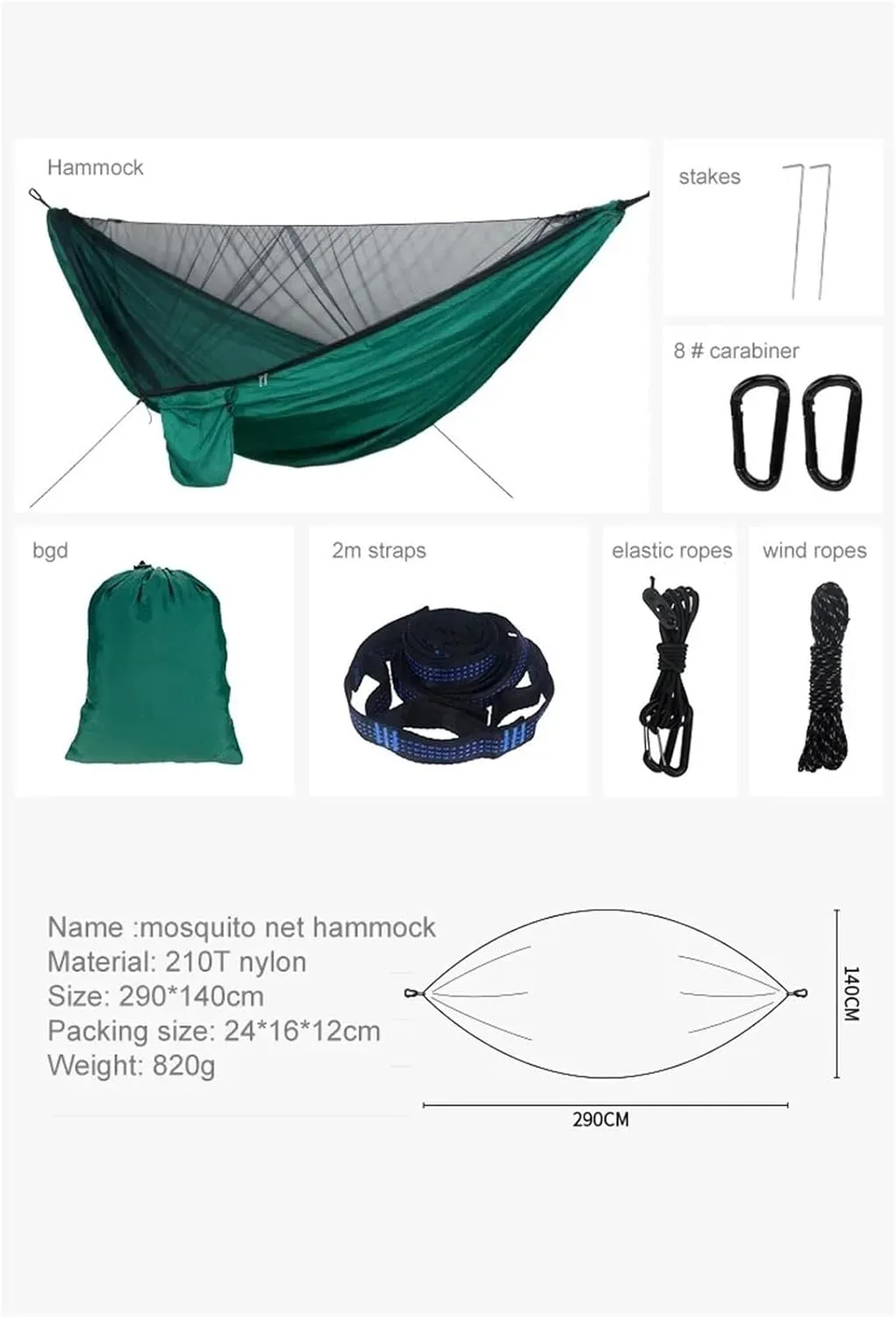 Portable Quick Set Up Mosquito Net Camping Hammock Outdoor Hanging Bed Sleeping Swing(Pink)
