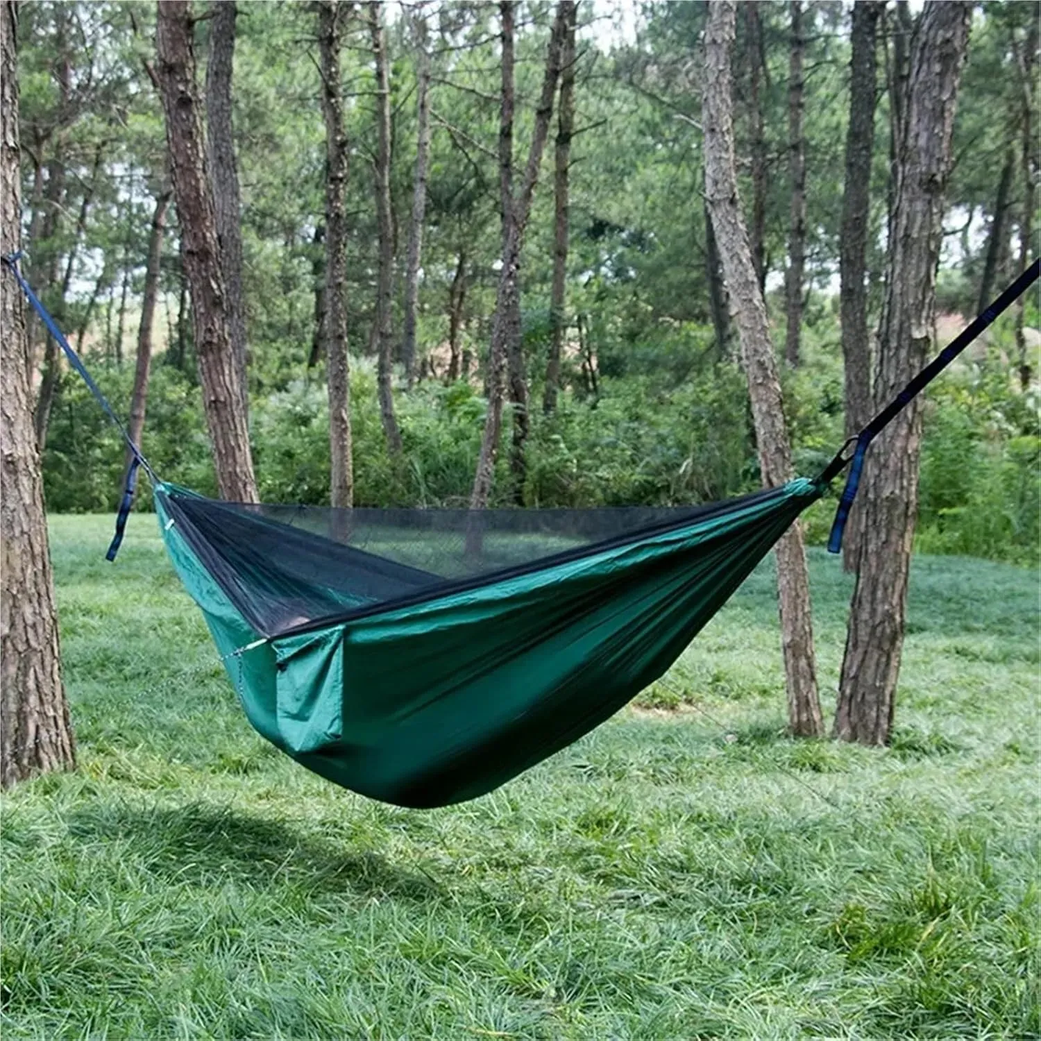 Portable Quick Set Up Mosquito Net Camping Hammock Outdoor Hanging Bed Sleeping Swing(Pink)