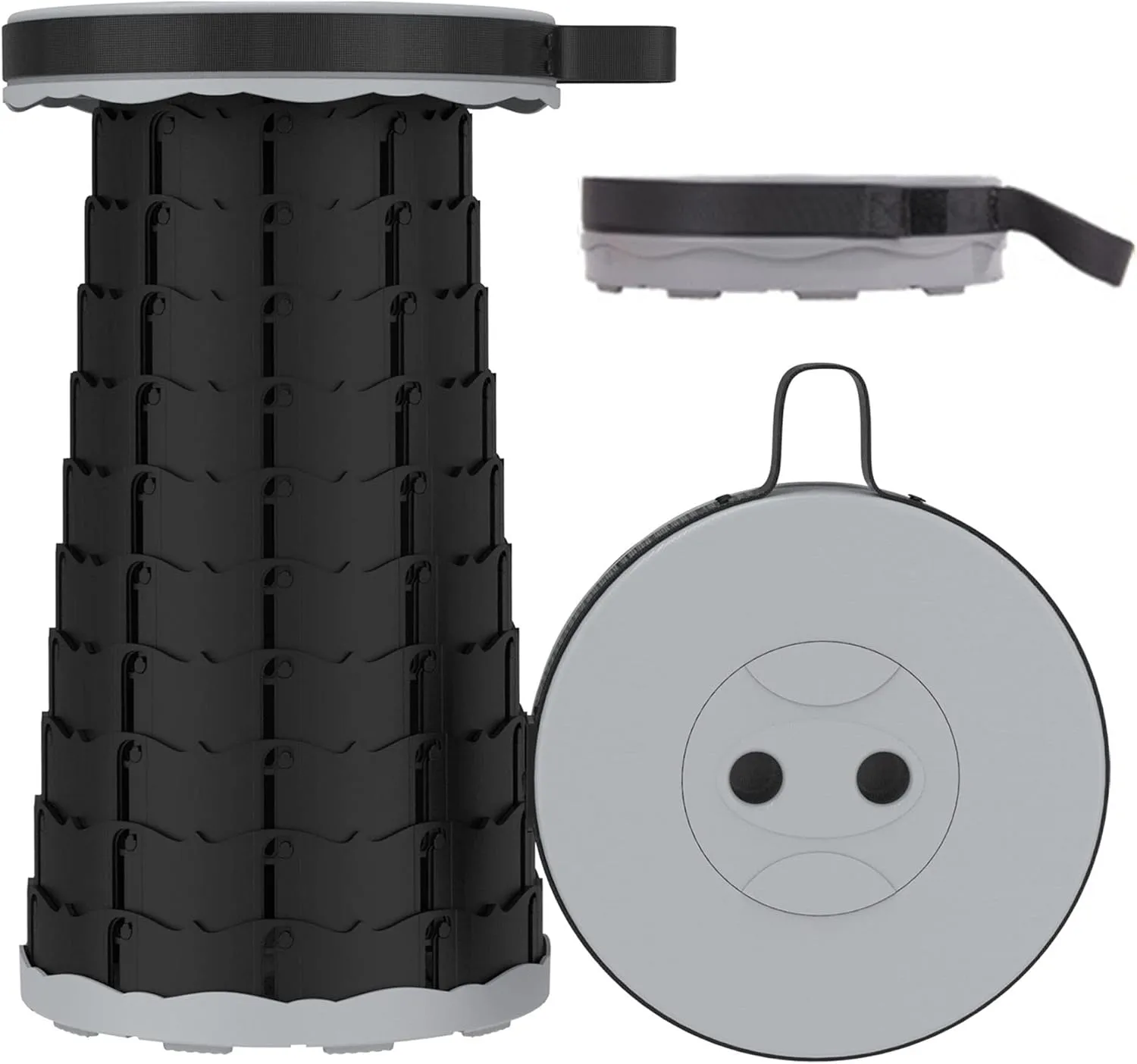 Portable Retractable Stool, Lightweight Folding Camping Stool, Load Capacity 150kg, Adjustable Height Collapsible Stool for Camping Fishing Hiking BBQ