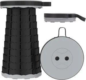 Portable Retractable Stool, Lightweight Folding Camping Stool, Load Capacity 150kg, Adjustable Height Collapsible Stool for Camping Fishing Hiking BBQ