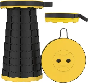 Portable Retractable Stool, Lightweight Folding Camping Stool, Load Capacity 150kg, Adjustable Height Collapsible Stool for Camping Fishing Hiking BBQ