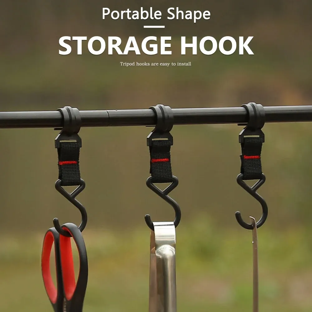Portable S-Shaped Hooks for Outdoor Camping Storage