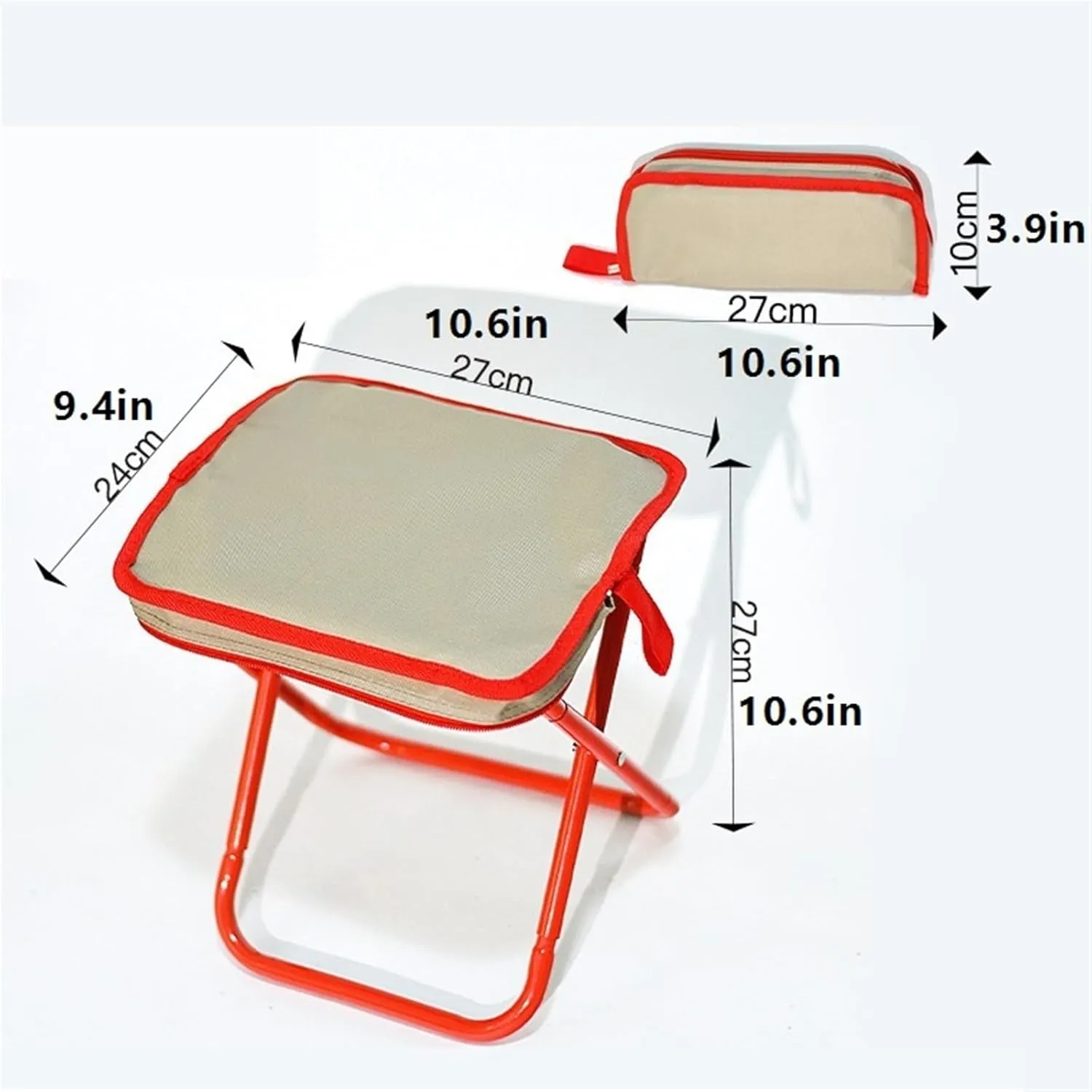 Portable Stool Handbag Type Foldable Small Stool Creative Pocket Storable Fishing Stool Out Picnic Carry On Camping Chair Folding Stool(Khaki)