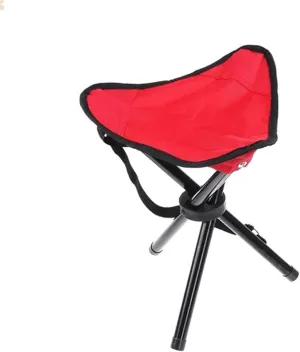 Portable Stool Outdoor Folding Triangle Stool Portable Storable Ultra Lightweight Fishing Chair Small Mazar Picnic Stools Folding Stool(Rojo)