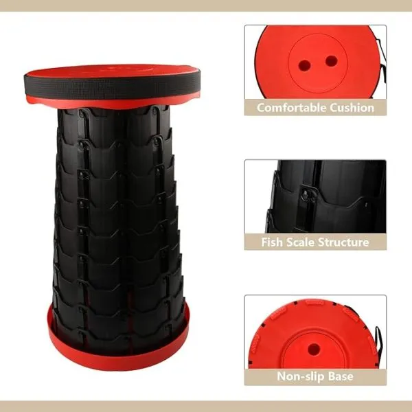 Portable Telescoping Stool, Folding Stool Lightweight & Sturdy, Retractable Telescopic Stool For Gardening, Camping, Travel, Fishing, Hiking (random Color)